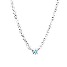 Micro Blink Necklace - Blue Topaz Halsband Silver 40-45 cm