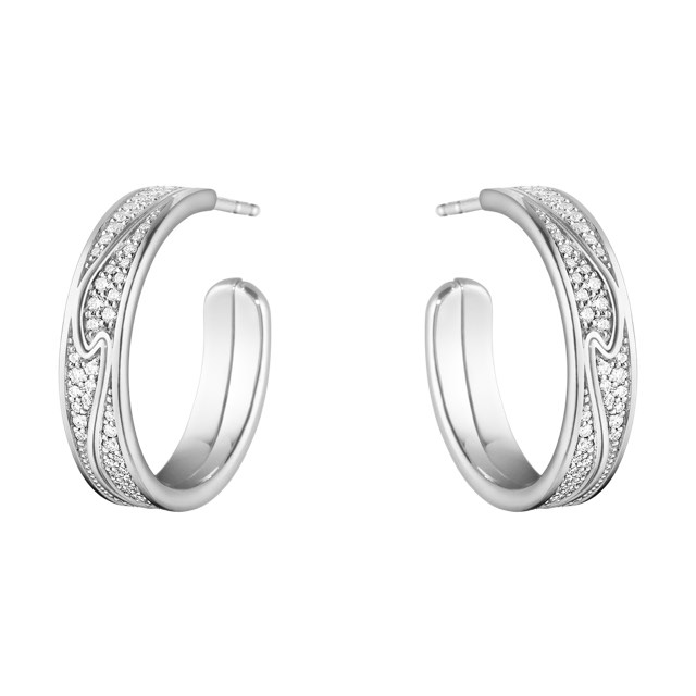 FUSION LA Roséguld Örhänge Vitguld FULL PAVÉ 0.54 CT