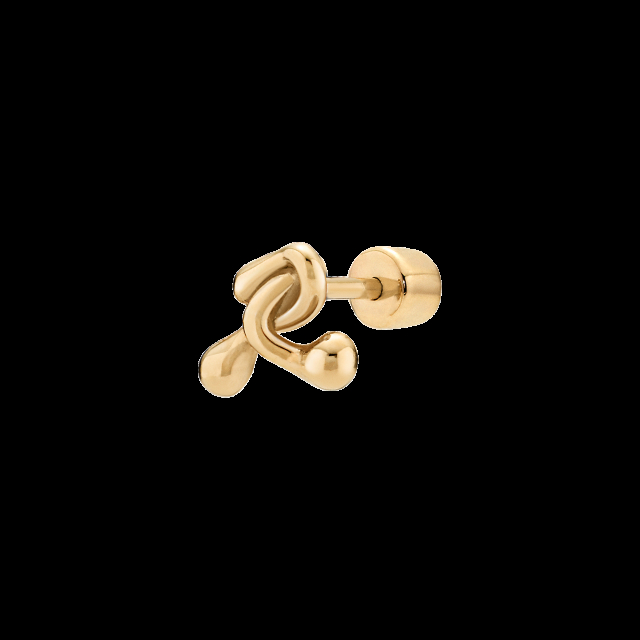 Puff Ball Stud Goldplated Silver (One)