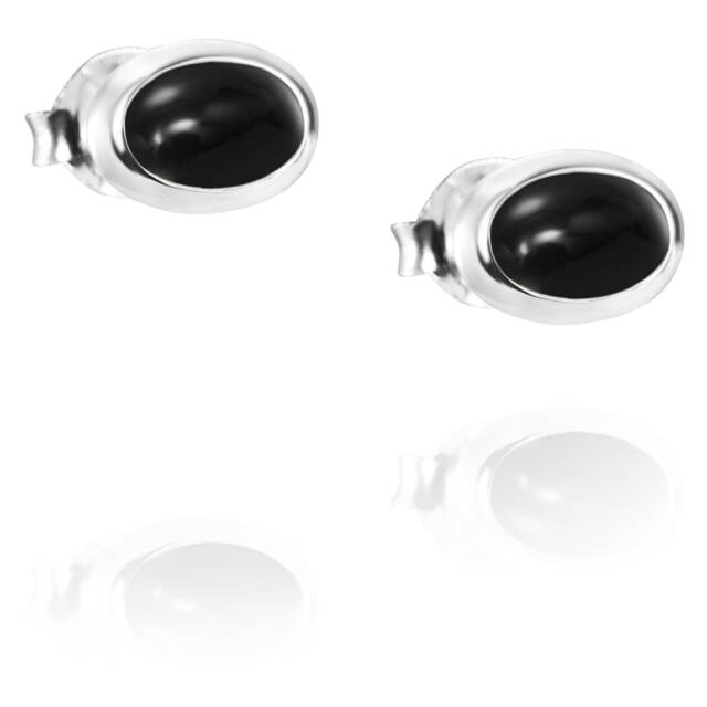 Love Bead Silver - Onyx Örhänge Silver