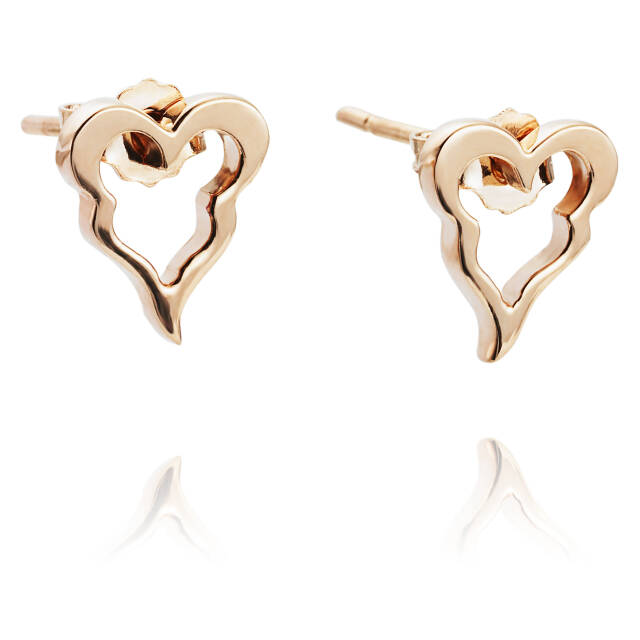 Crazy Heart Örhänge Guld