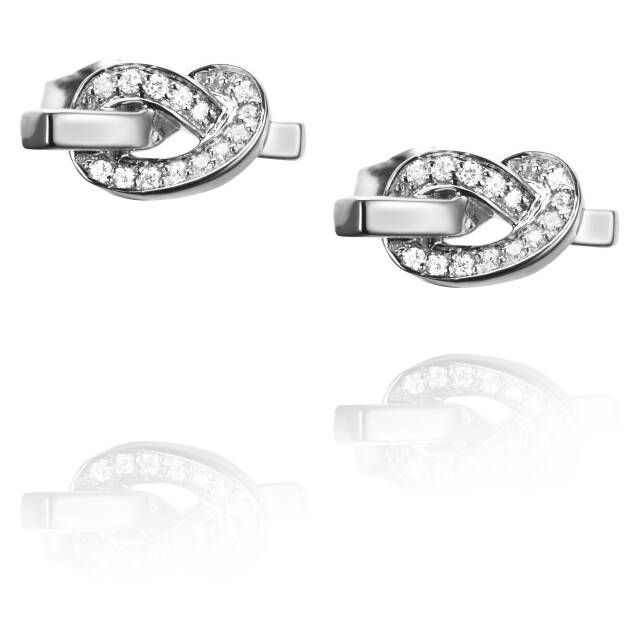 Love Knot & Stars Örhänge Vitguld