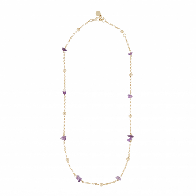 Capri chain neck gold purple 45 cm