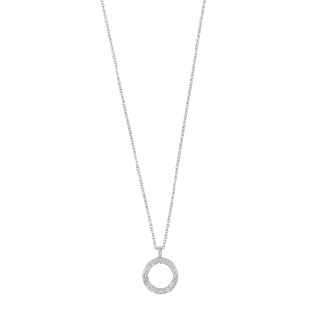 Oz round pendant neck 45 plain Silver-45 cm