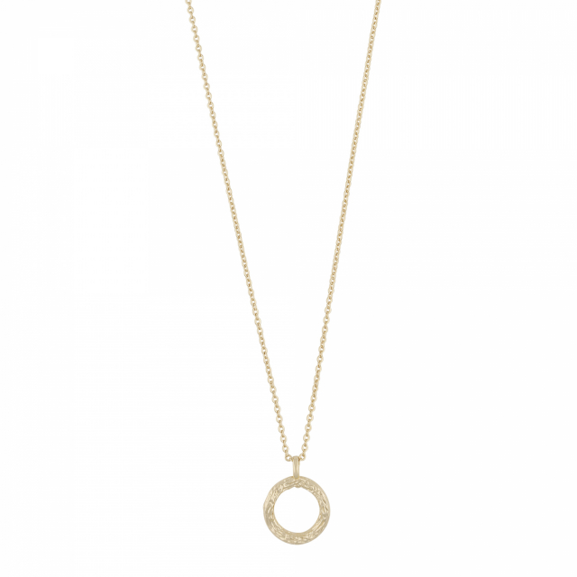 Oz round pendant neck 45 plain Gold-45 cm