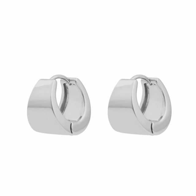 East wide oval ear plain Silver-Onesize