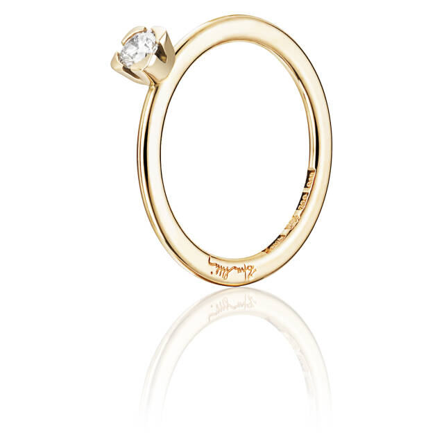 Love Bead Wedding 0.19 ct diamant Ring Guld