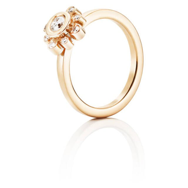 Sweet Hearts Crown 0.19 ct diamant Ring Guld