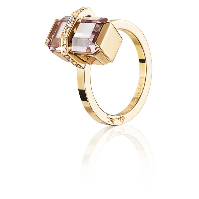 Little Bend Over - Morganite Ring Guld
