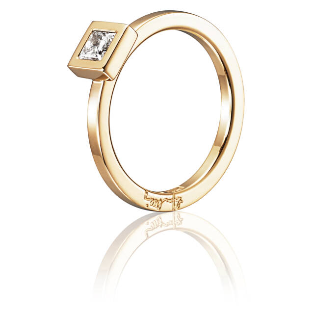 Princess Wedding Thin 0.30 ct diamant Ring Guld