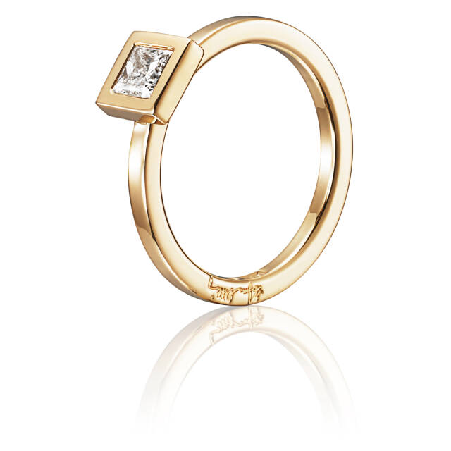 Princess Wedding Thin 0.40 ct diamant Ring Guld