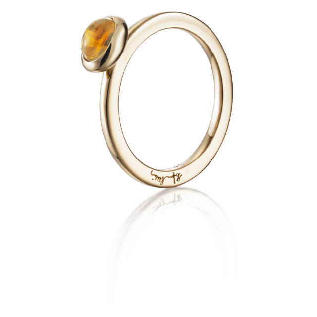 Love Bead - Citrine Ring Guld