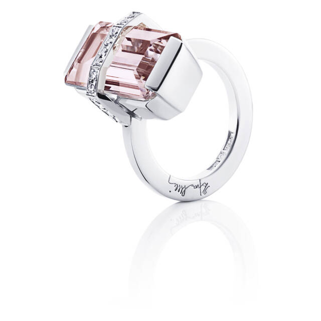 Bend Over - Morganite Ring Vitguld