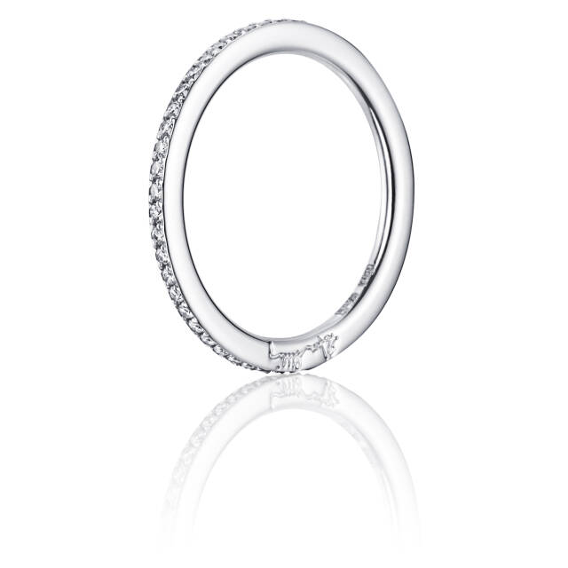 Love Bead & Stars Band Ring Vitguld