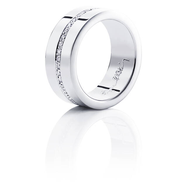 Wide & Stars Ring Vitguld