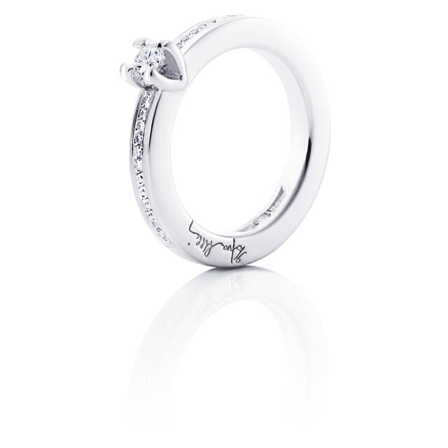 Heart To Heart 0.19 ct diamant Ring Vitguld