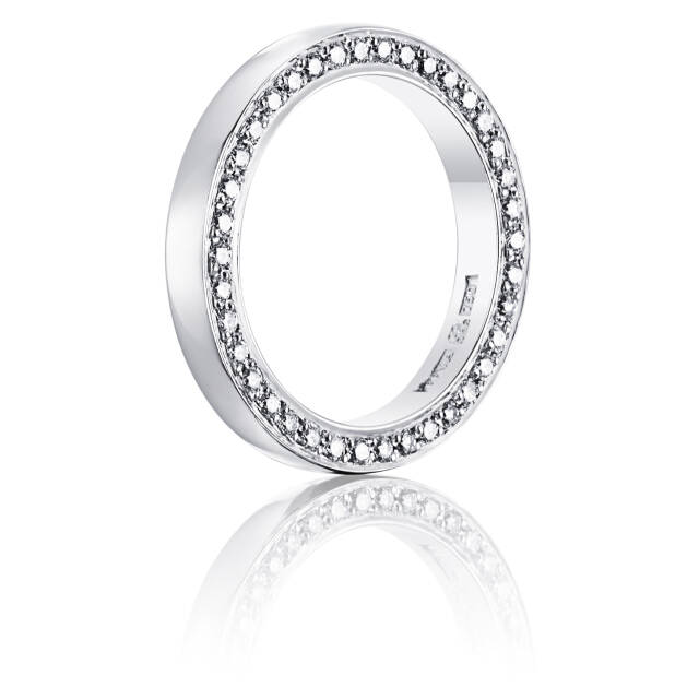 Half Round & Stars On Side Ring Vitguld