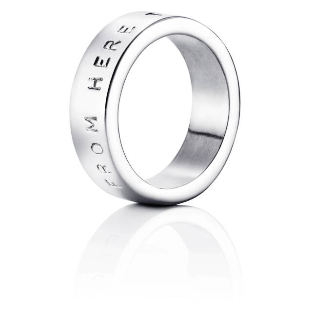 From Here To Eternity Stamped Ring Vitguld