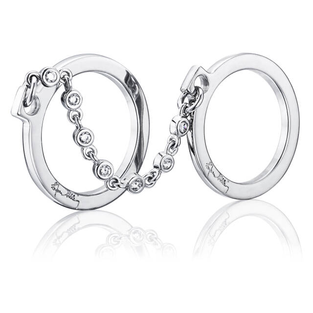 Passion Cuffs & Stars Ring Vitguld