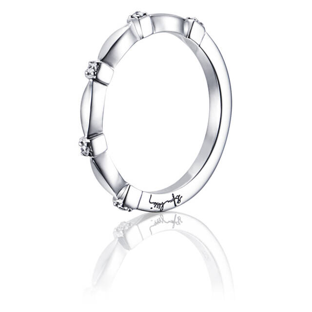 Forget Me Not Thin Ring Vitguld