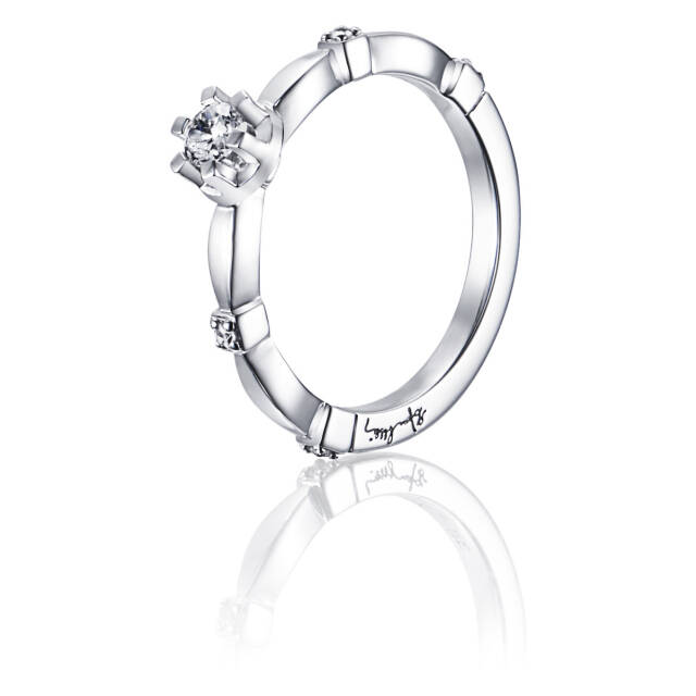 Forget Me Not Star Ring Vitguld