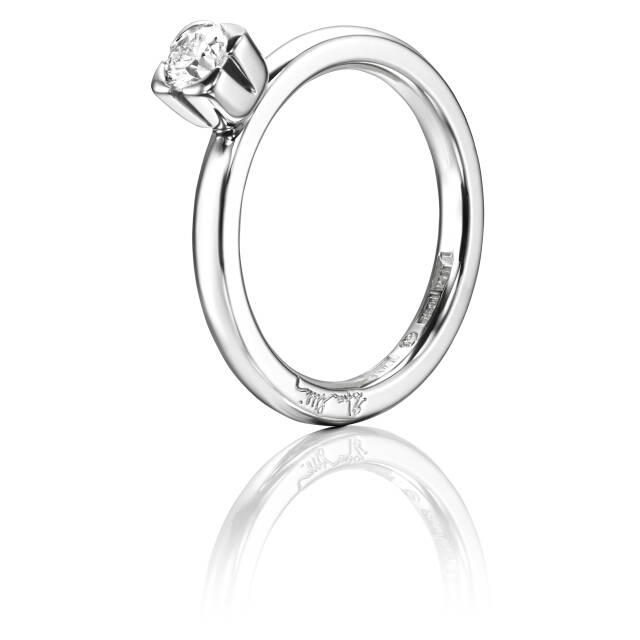 Love Bead Wedding 0.30 ct diamant Ring Vitguld