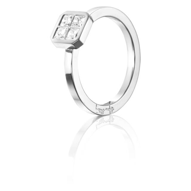 4 Love 0.40 ct diamant Ring Vitguld