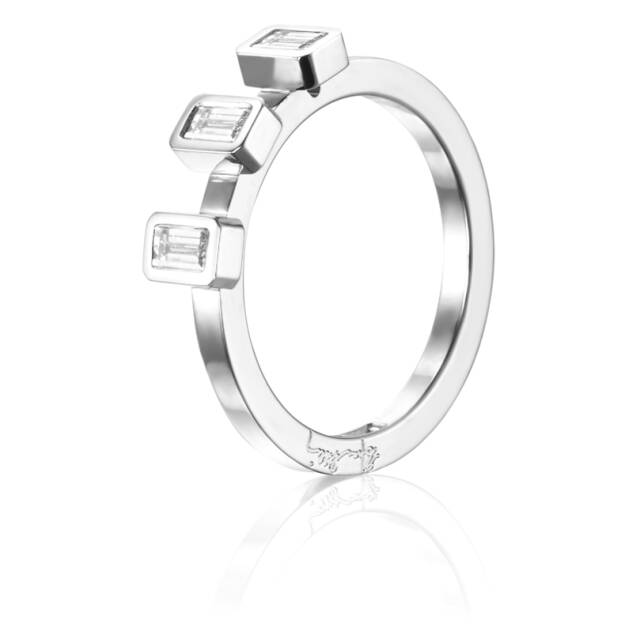 Baguette Wedding 0.30 ct diamant Ring Vitguld