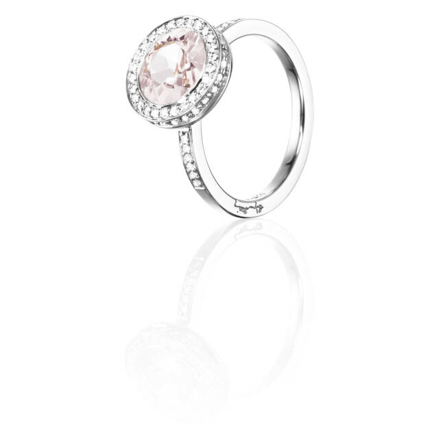 Halo - Morganite Ring Vitguld