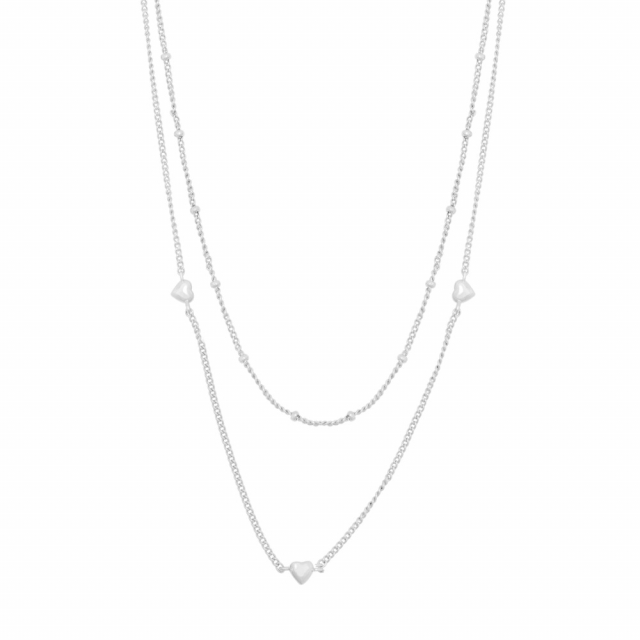 Lovely double chain Halsband Silver - 40 cm
