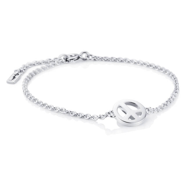 Mini Peace Armband Silver 17-19 cm