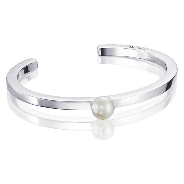 60's Pearl Cuff Armband Silver