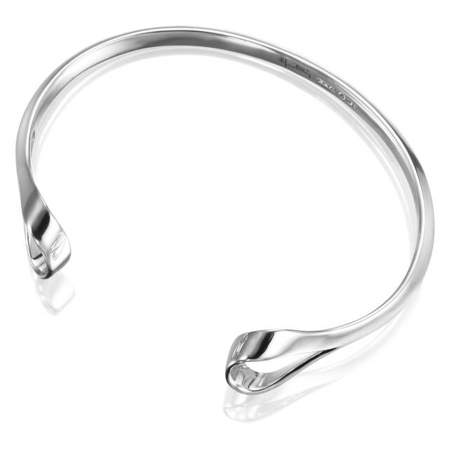 Folded Cuff Armband Silver