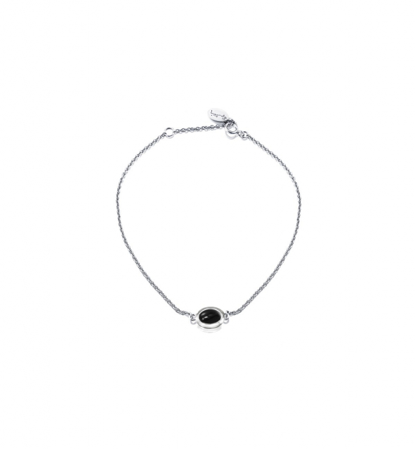 Love bead Armband Silver - onyx