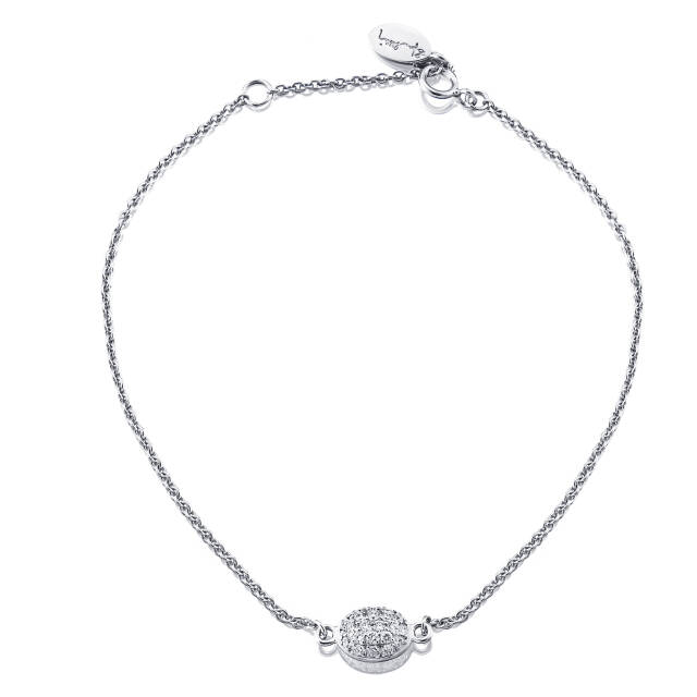 Love Bead Armband Vitguld 17-19 cm