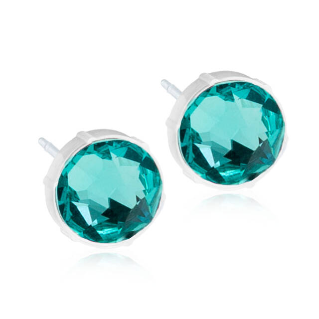 Medical Plastic  6 mm, Turquoise Örhänge