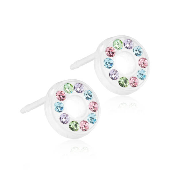 Medical Plastic Brilliance Puck Hollow 8 mm, Light fantasy Örhänge