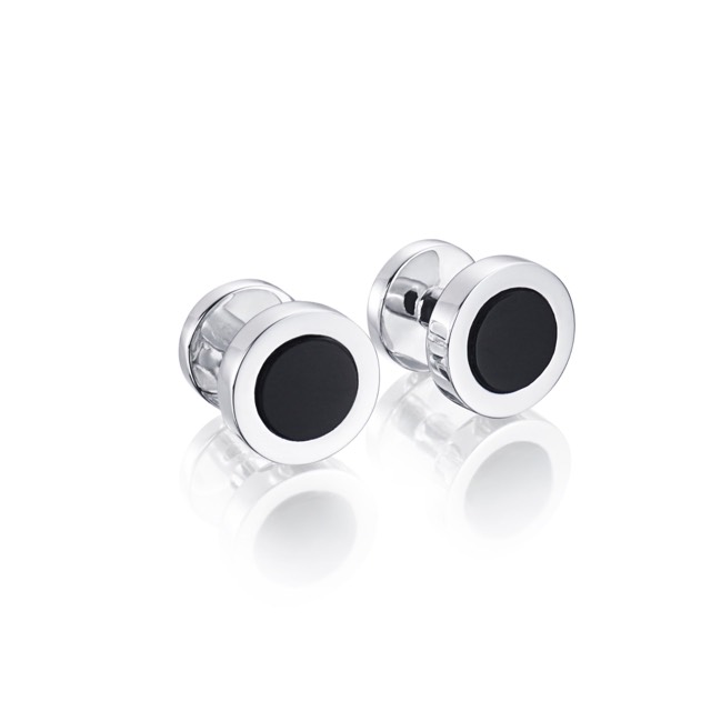 Black Cufflinks Manschettknappar Silver