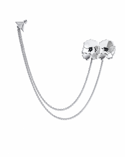 Anemone Brosch Silver