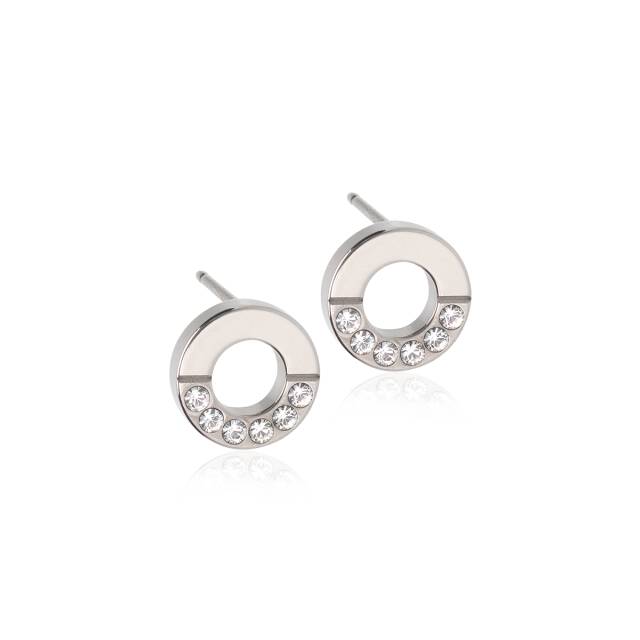 Natural Titanium Brilliance Puck Hollow Split 8 mm, Crystal NEW Örhänge