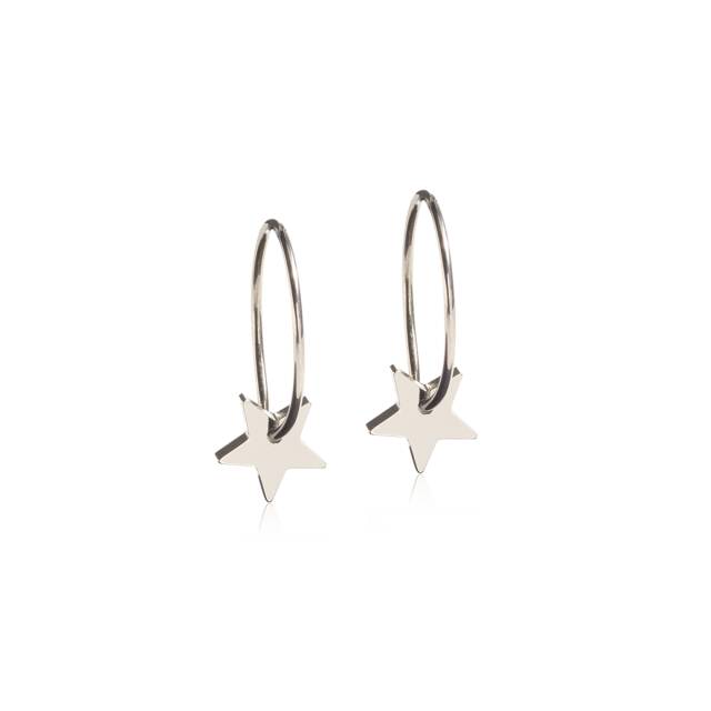 Natural Titanium Ear Ring, Pendant Star 8 mm Örhänge