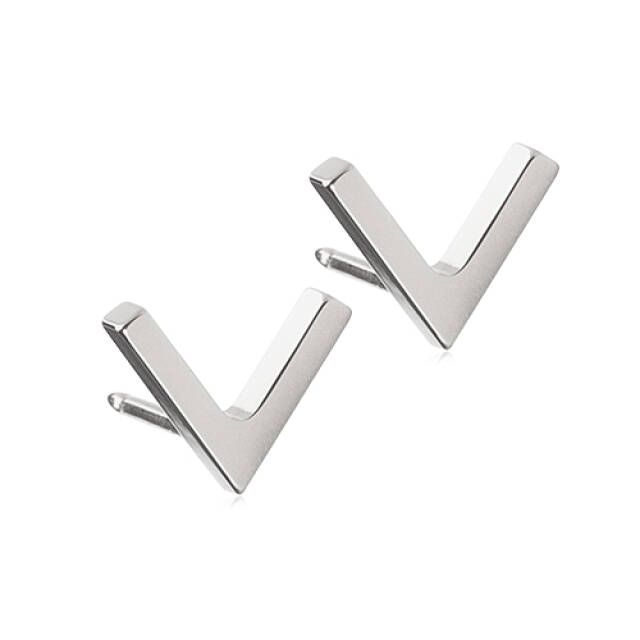 Natural Titanium Plain V 8 mm Örhänge