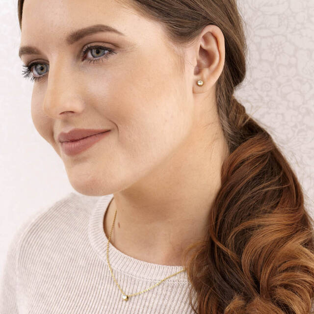 Golden Titanium Bezel 5 mm, Crystal Örhänge