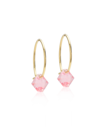 GT Ear Ring 14 mm, Bicone 6 mm, Light Rose