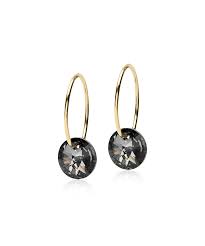GT Ear Ring 14 mm, Round 8 mm, Black diamond
