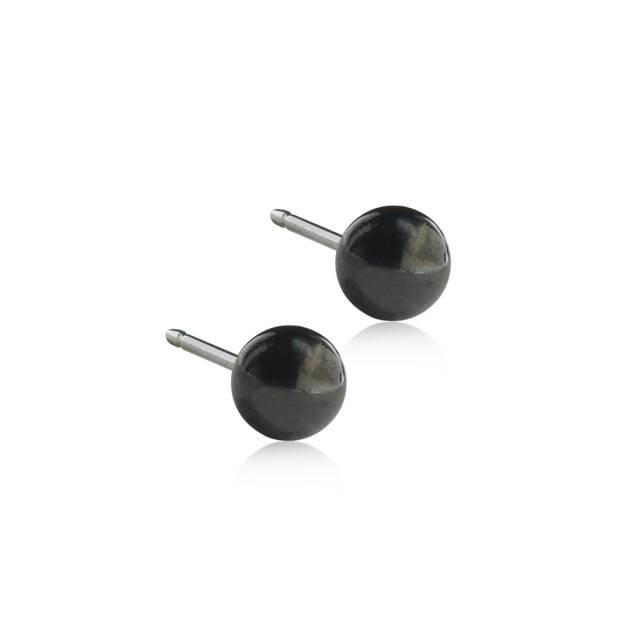 Black Titanium Ball 5 mm Örhänge