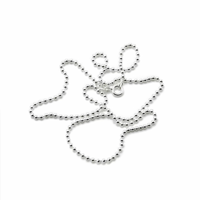 Bead Chain 2 mm Halsband Silver 50 cm