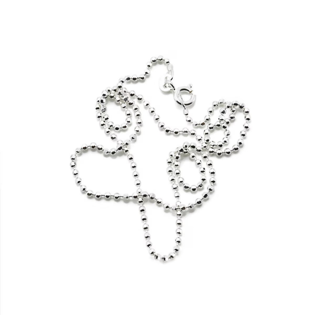 Bead Chain D/C 1.8 mm Halsband Silver 45 cm