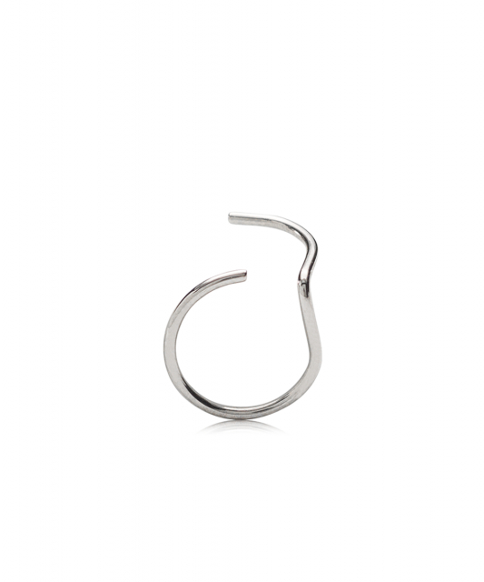 Nose Ring 10 mm Right Natural Titanium