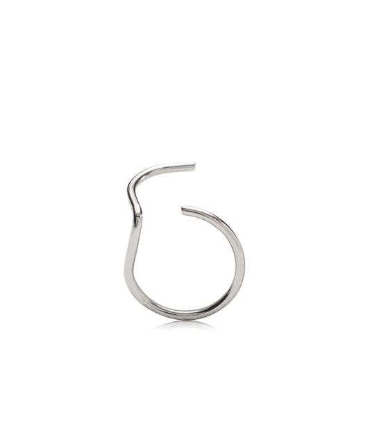Nose Ring 10 mm Left Natural Titanium